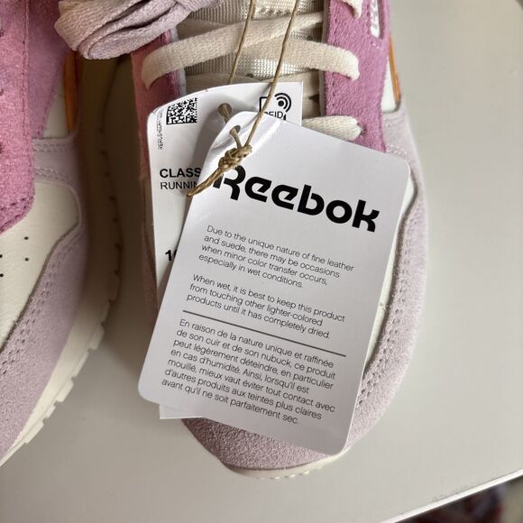 Reebok Women's Classic Leather Bone/Pea Glow/Ashen Lilac Sneakers 100075291 sz 6 - Picture 7 of 11